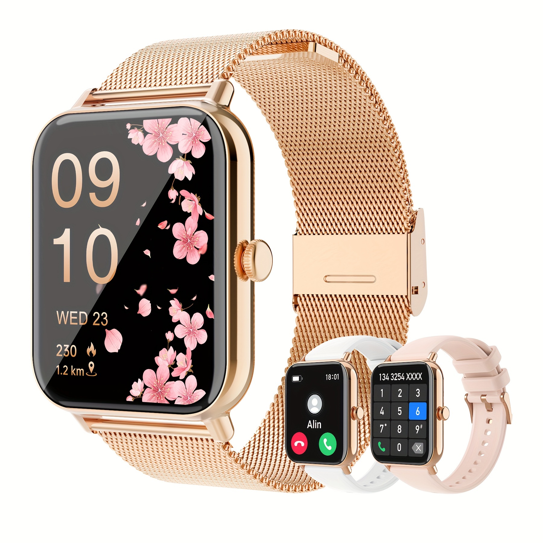 

New Smart Watch 1.85"inch Wireless Calling/receiving Multiple Sports Modes Sedentary Reminder Weather Forecast Message Notification 100+sportmodes For Android & For Iphones For Men&women As A Gift