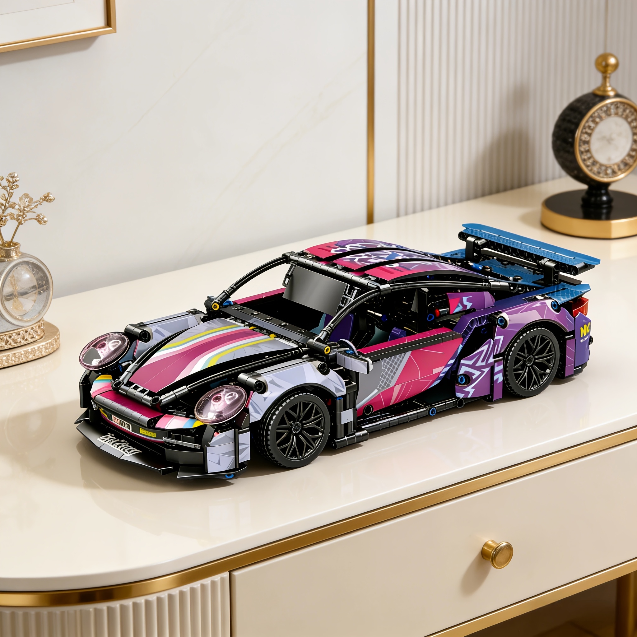 2026 Exquisite Colorful Sports Car Building Block Model