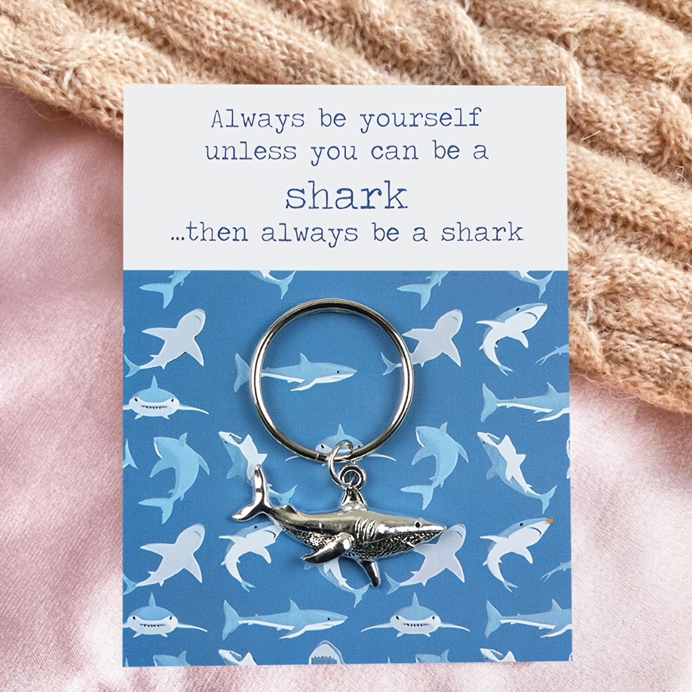 

1pc/2pcs, Silvery Shark Keyring, Valentine's Day Keychain Gift, A Shark Be A Shark, Alloy Material