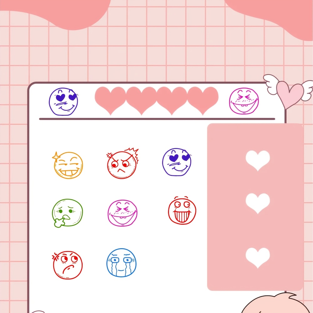 Colorful Mood Diary Stamp Set for Expression Marking