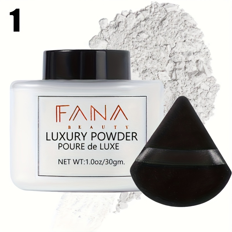 Luxury Matte End Loose Powder With Triangle Beauty Sponge Set, Oil Control, Lightweight Concealer, Waterproof Formula, Powder Foundation Makeup, Buildable Coverage, Shine