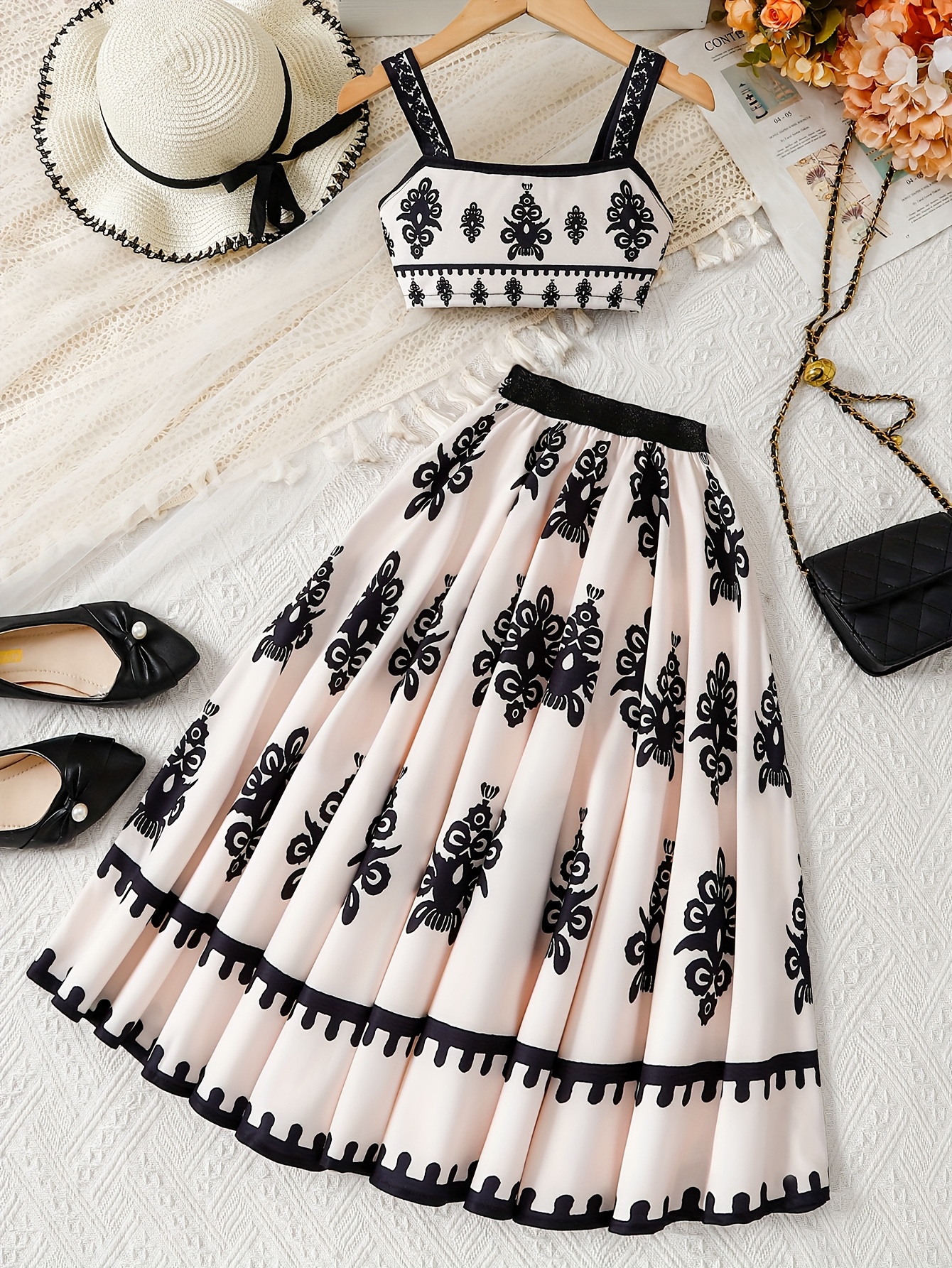 fancy long skirt and top