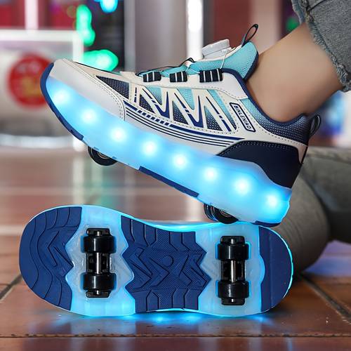8188 boys roller skates kids rechargeable led light up wheels shoes removable rollers
