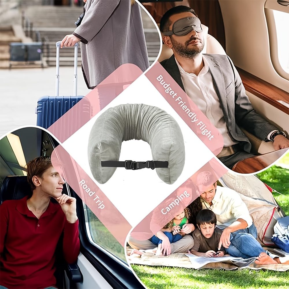 2pcs Fillable Travel Neck Pillow, Adjustable U-Shaped Airplane Sleeping  Cushion with Storage Bag for Extra Travel Pillows for Airplanes, Chin  Travel