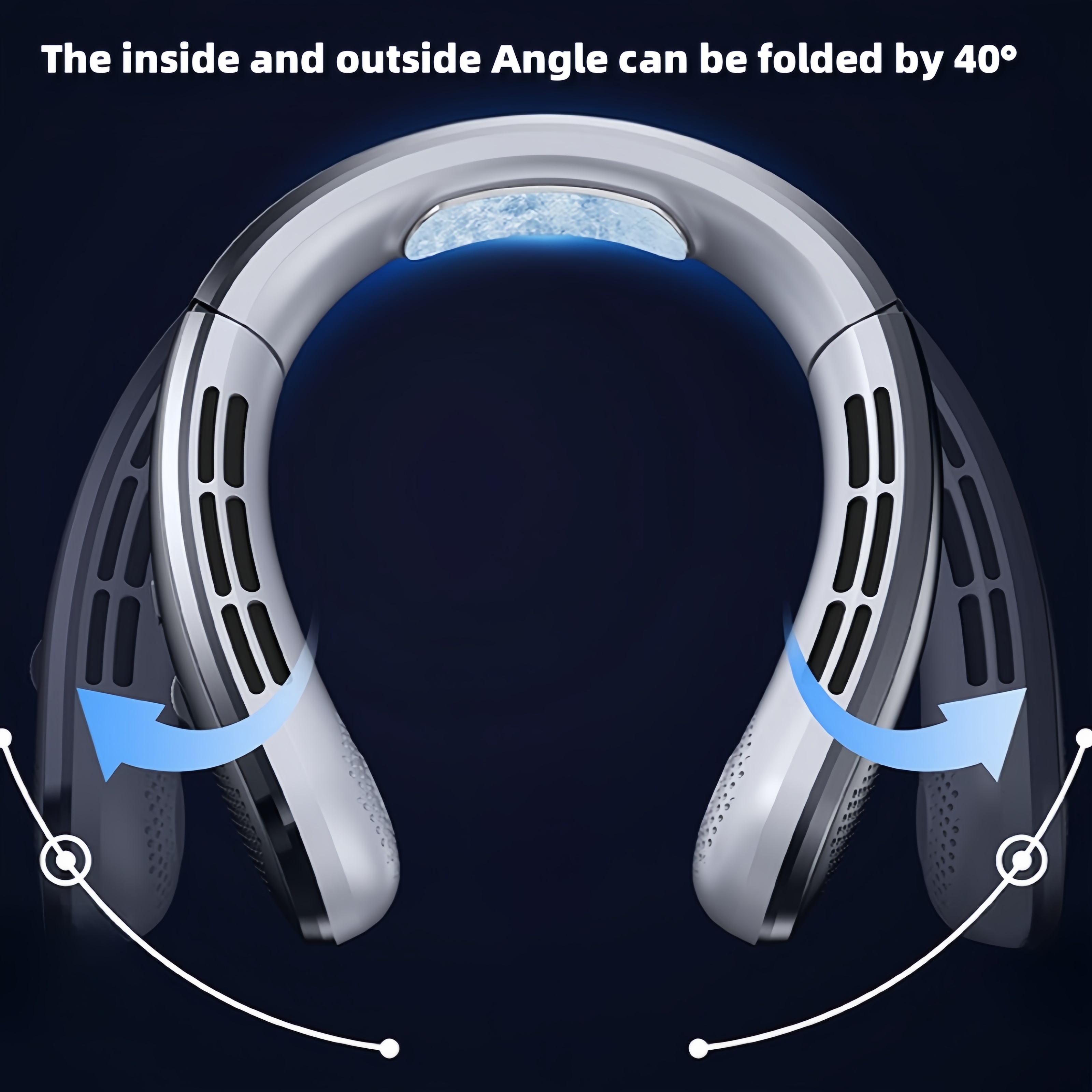 1pc Portable Leafless Hanging Neck Fan Five Generations USB Charging Fan, Display 100 Speed Adjustable Up And Down Air Cooling, 30° Internal And External Angle Adjustable, Suitable for Home, Office. Essential Back-To-School Supplies, Outdoors, Beach
