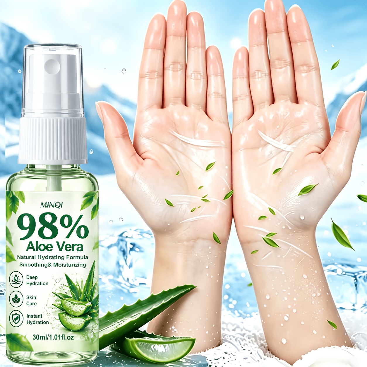 Fast-Absorbing 98% Aloe Vera Hand and Foot Moisturizing Spray