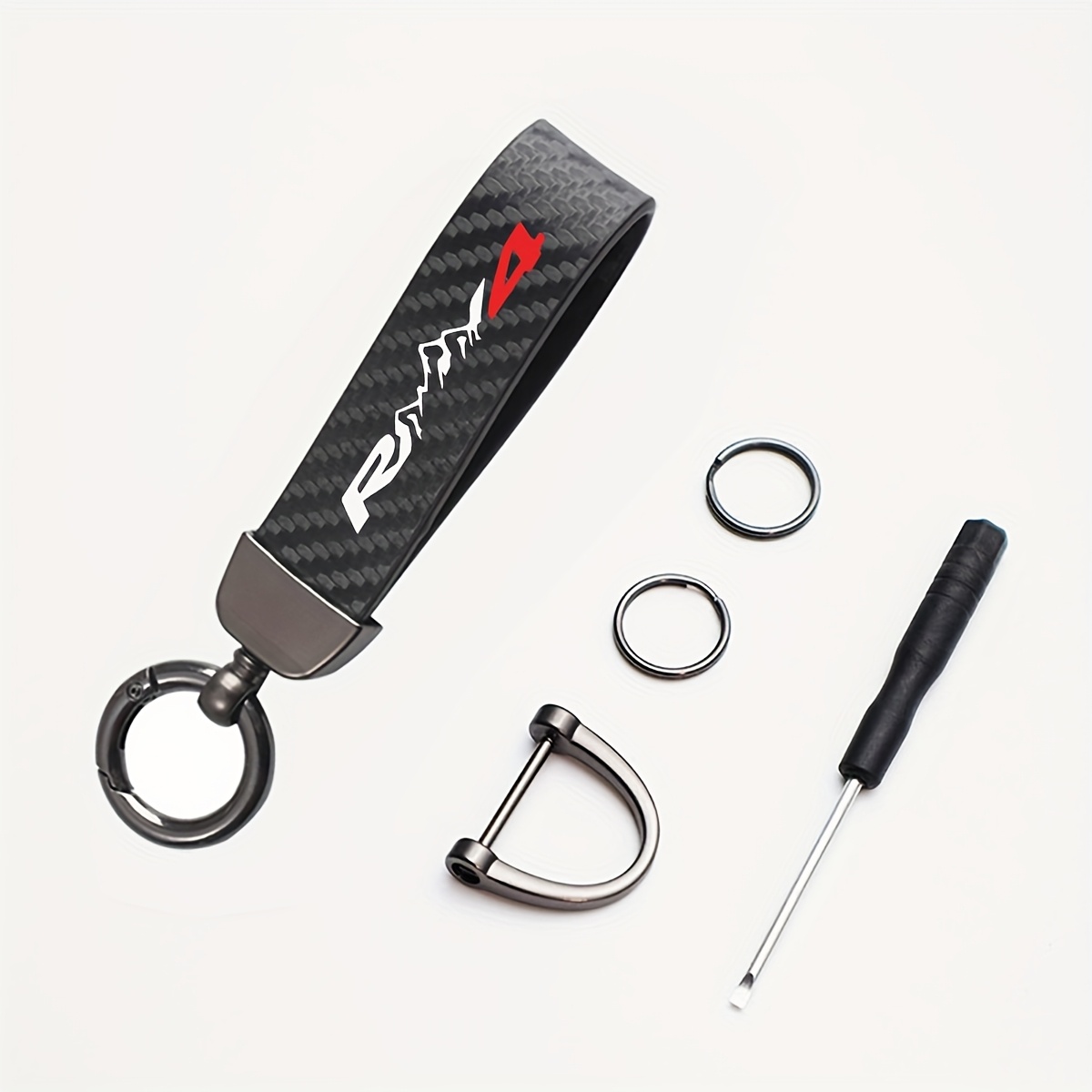 1pc Car Key Chain Carbon Fiber Color Keychain: retailer-supplied image