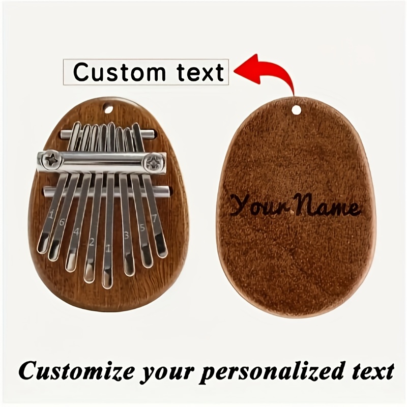 Image of Mini , Laser Engraved, Light Brown Wooden With Bag, Perfect Gift , Family, , Music Lovers, Music Beginners