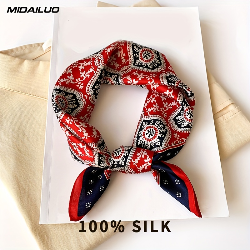 100% 20.87 * 20.87 Inch Breathable Square Scarf Decorative Square Scarf Elegant Accessory Non Stretchable Suitable For Outdoor Decorative Accessories