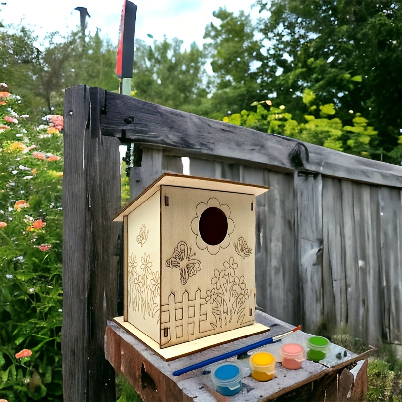 Build Birdhouse Kit Wind Chime Kit Craft Kits Kids Wooden - Temu