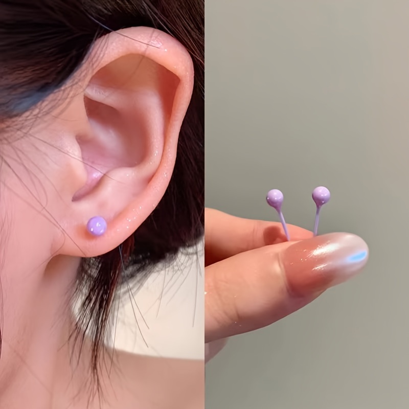 Colorful Bioceramic Ear Studs for Women, Cute & Easy Wear