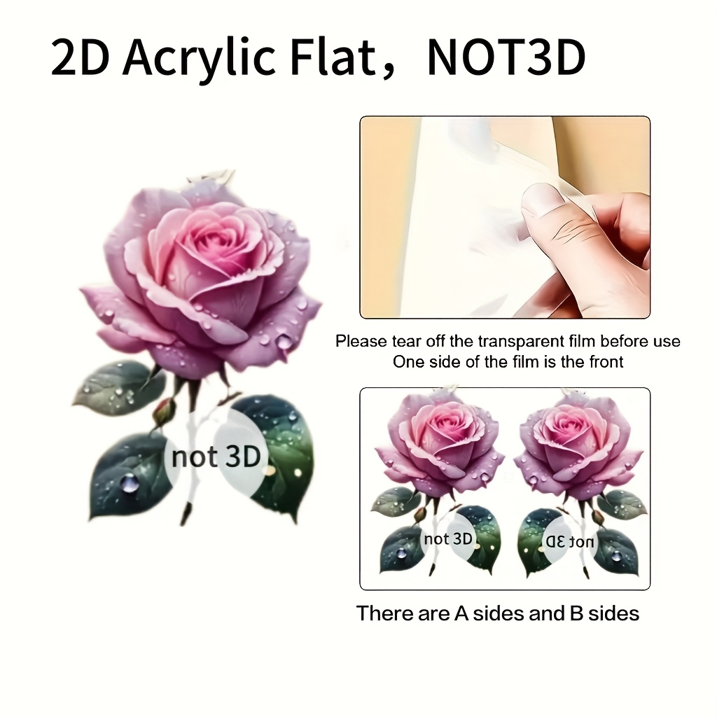 Acrylic Rose Print Women's Earrings Pendant Set