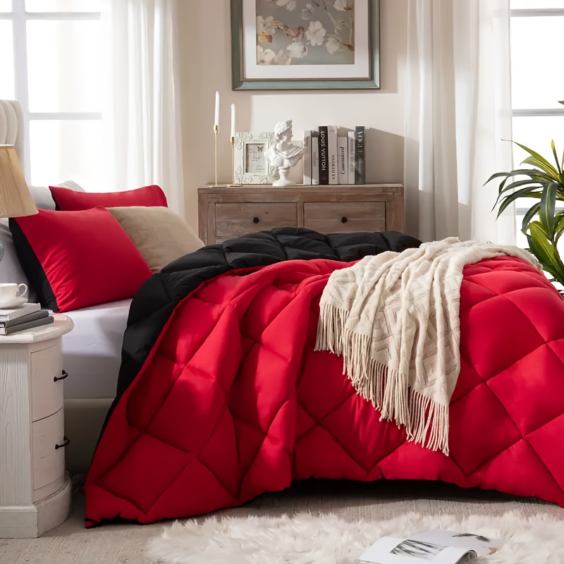 1pc Bedding Comforter Duvet Insert - Quilted Comforter Featuring Corner Tabs - Box Stitched Down Alternative Comforter