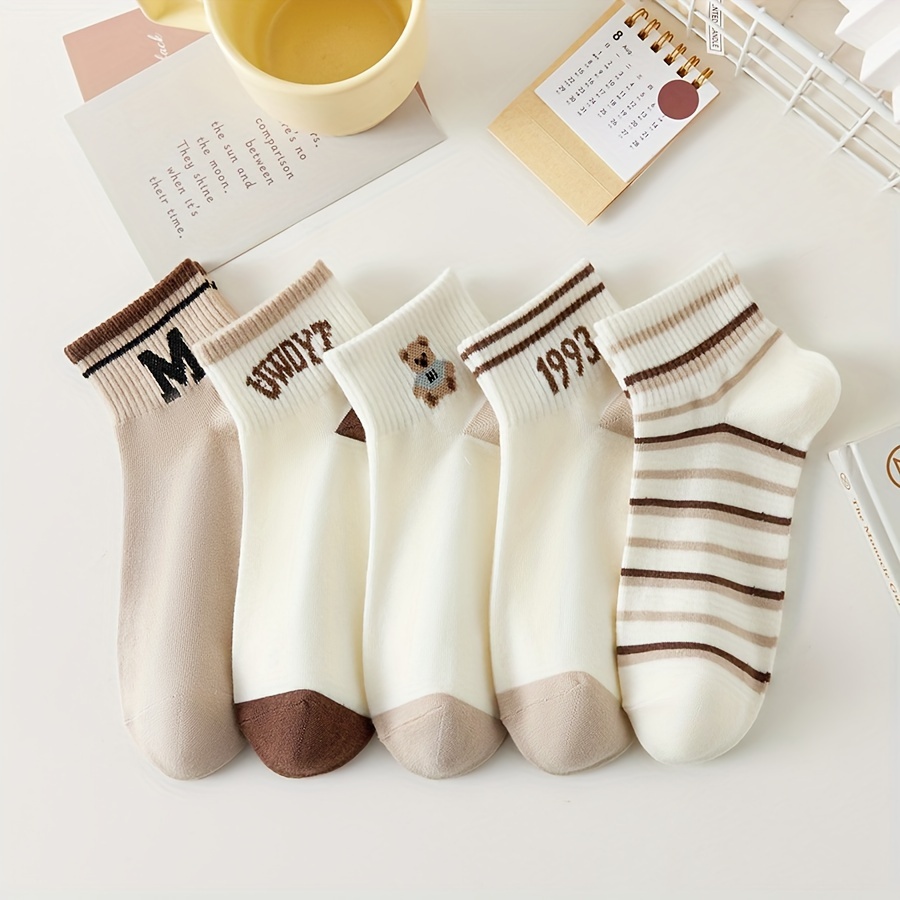 

5 Pairs & Letter Pattern , & , 's Stockings & Hosiery