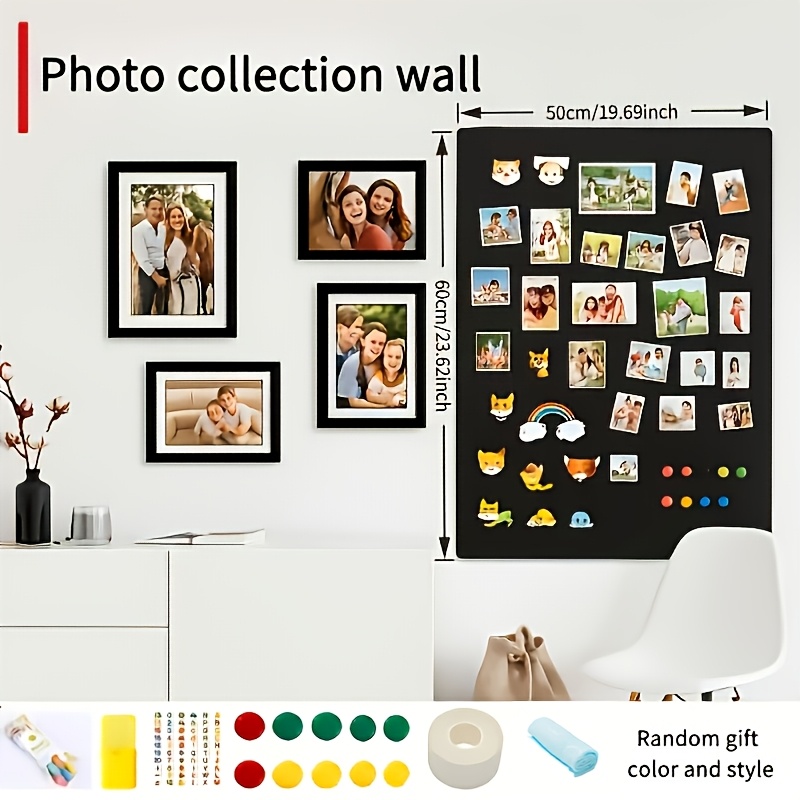 Large Size Magnetic Whiteboard Photo Wall Home Message Board Office Removable Wall Decoration Polaroid Display And Schedule Planning Magnetic Stickers