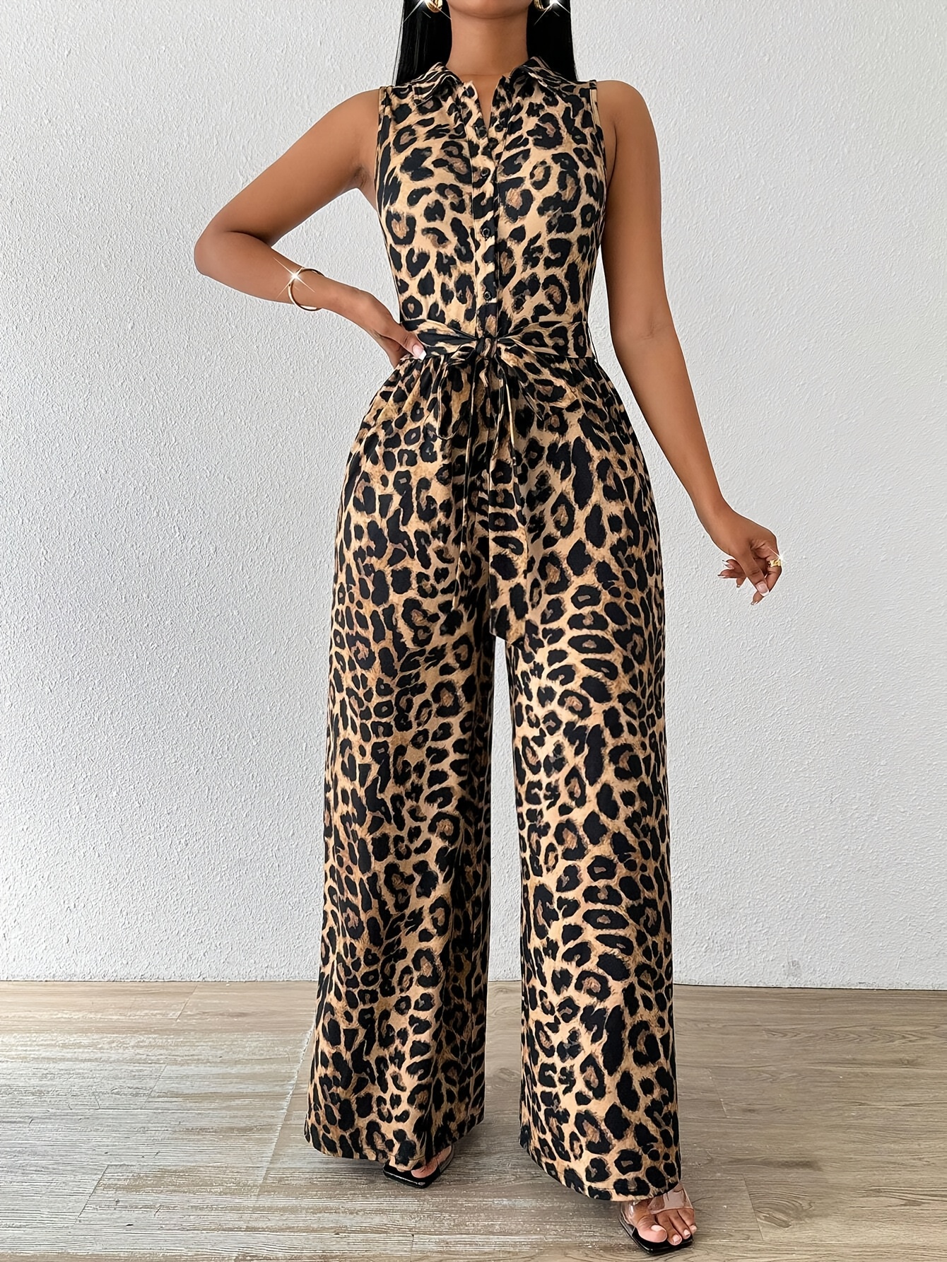 leopard print jumpsuit sold on Temu United States