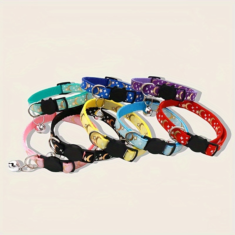 TEMU 8 Reflective Cat Collars With Moon And Stars And Cute Animal Patterns To Make Your Cat And Dog Look Even Cuter