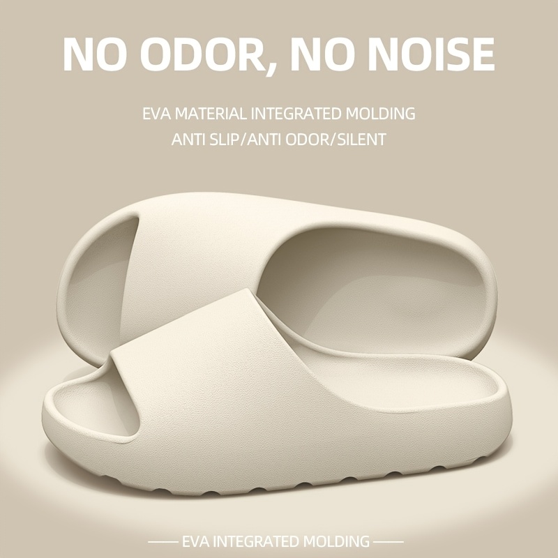 Lightweight EVA Slippers for Men and Women - Non-Slip, Comfortable Indoor and Outdoor Wear, White with Black Accents, All-Season Wear, Casual Home Shoes|Minimalist Design|Eva Upper Material