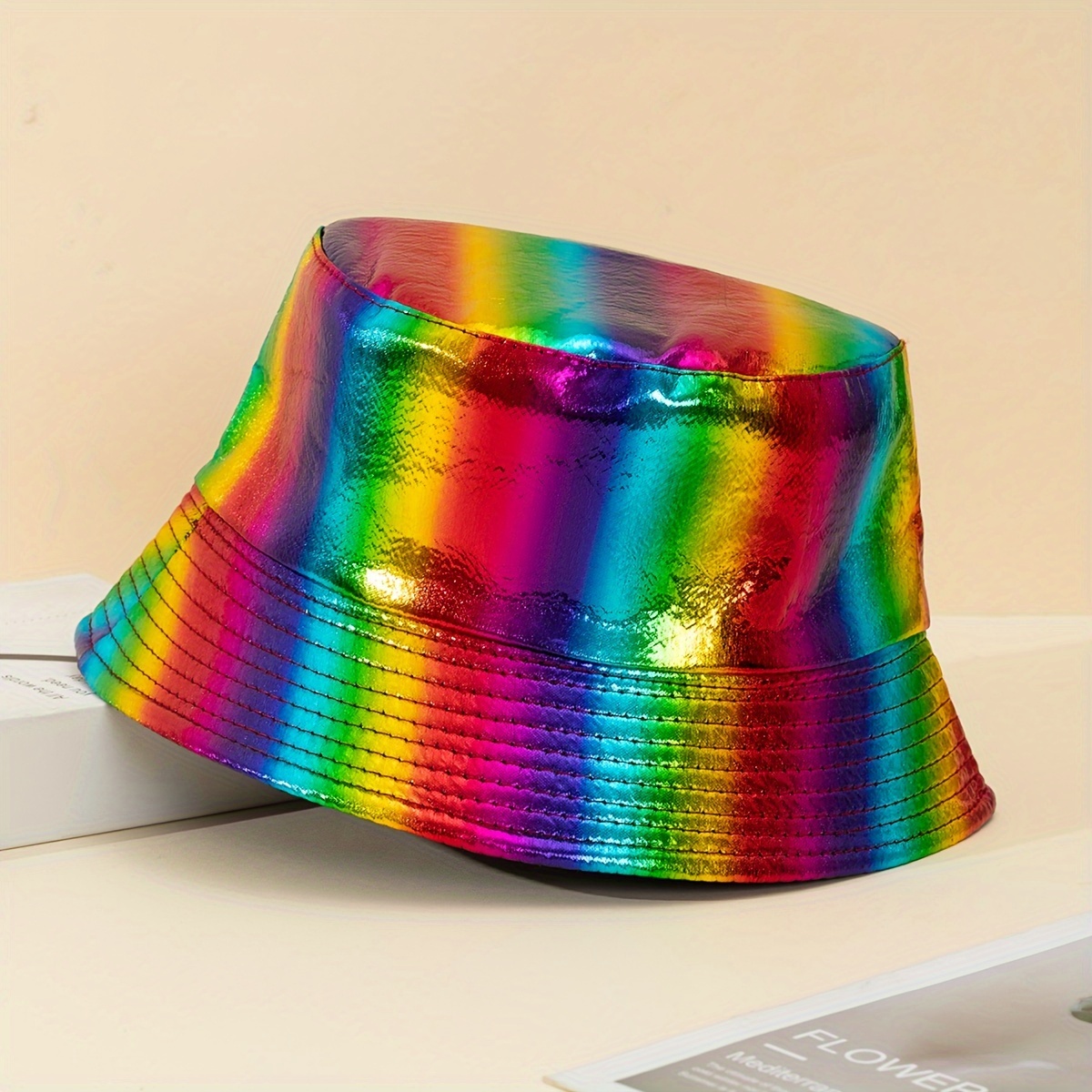 Trendy Glitter Laser Bucket Hat Sparkling Solid Color - Temu