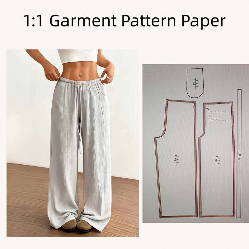TEMU A Women's Fashion Casual Pants Sewing Pattern In 4 Sizes (s-xl). This Is A Pattern For Making, Not A Finished Garment. Suitable For Your Own