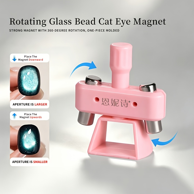 TEMU Annies 360° Rotatable Nail Cat , Multi-functional Strong Magnetic Nail Art Tool For Salon Cat Eye Gel Polish, Adjustable Size Light Effect Nail