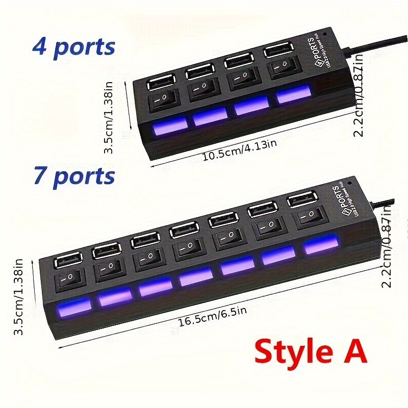 ultimate 1 Unit of a USB Hub with 7 PortsOr 4 Ports, Featuring a Power On/Off Switch, Suitable for Pcs And Laptops 18 1 Unit of a USB Hub with 7 Ports Or 4 Ports, Featuring a Power On/Off Switch, Suitable for Pcs And Laptops