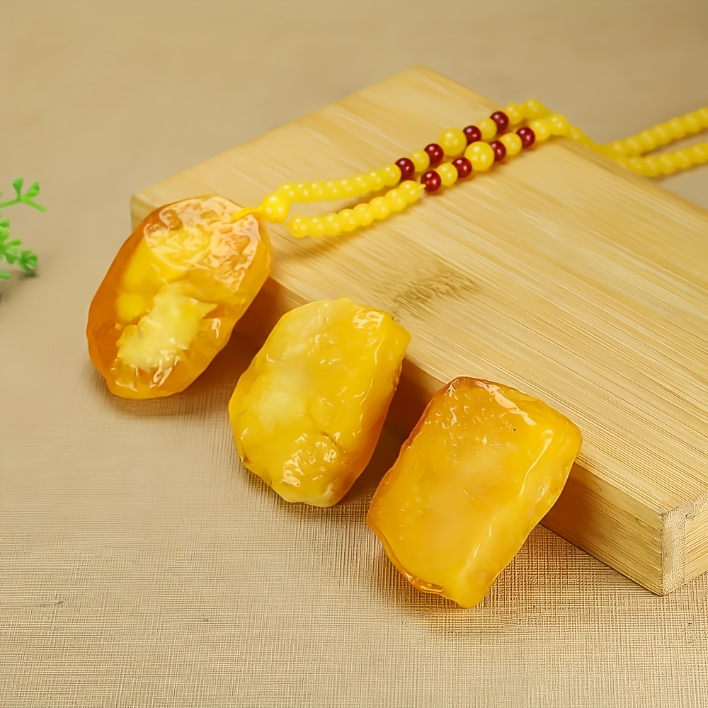 Natural Beeswax Stone Pendant for Men and Women