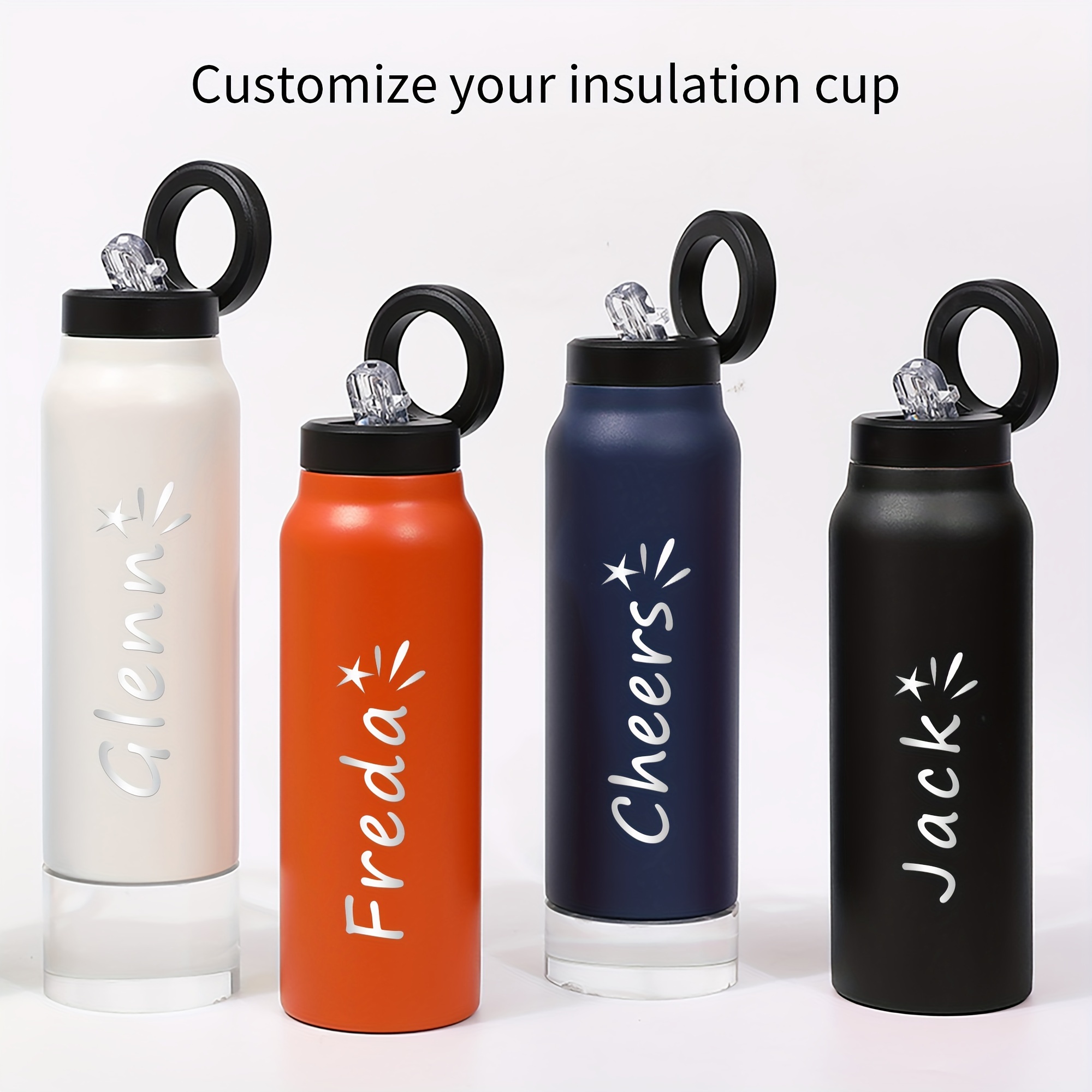 

Custom Laser-engraved 27oz Stainless Steel Insulated Water Bottle With Magnetic Phone Holder - Leakproof, Non-slip Grip For Outdoor Sports & Travel - In Orange, Black, White, Blue