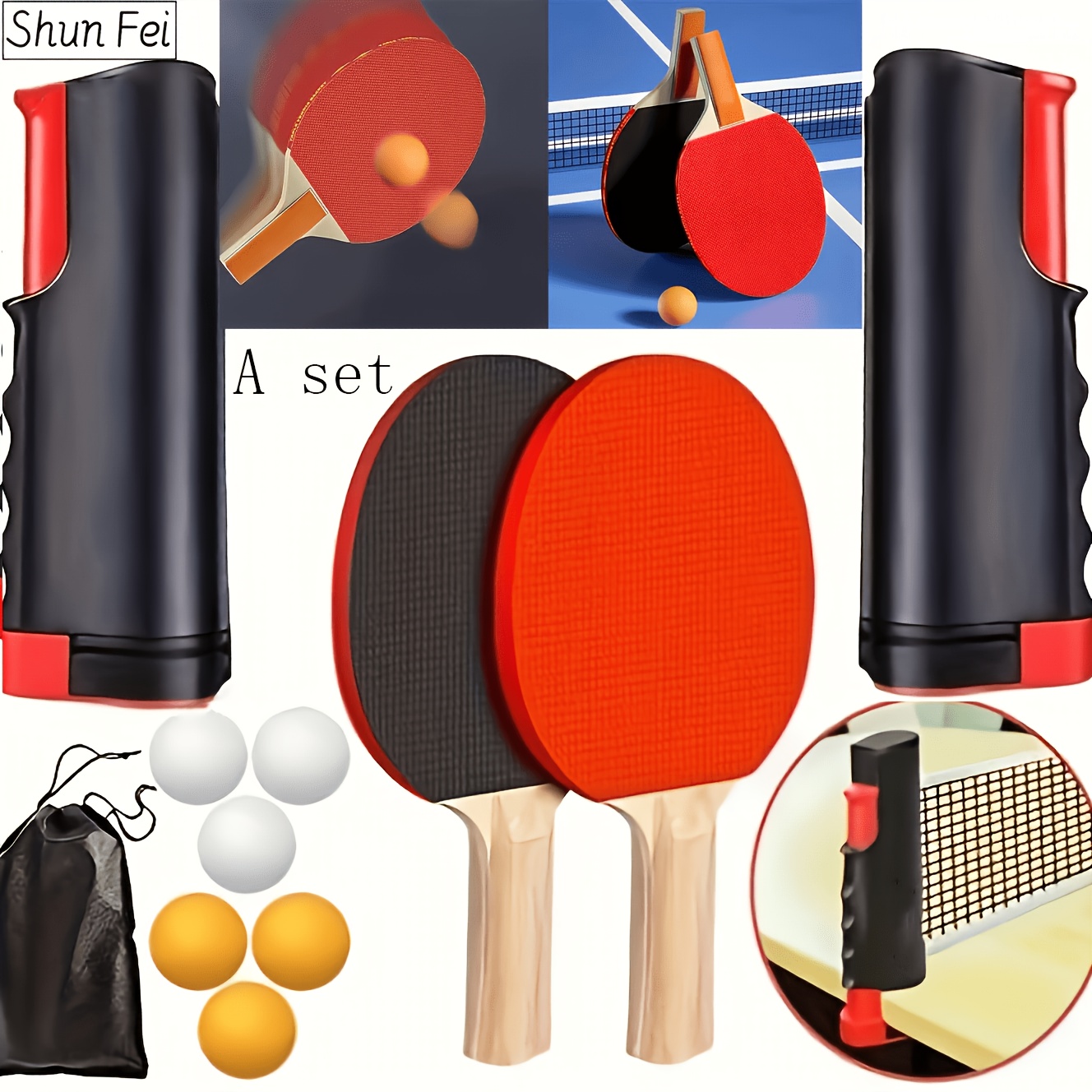 asetplayer table tennis racket set random handle color     level racket   star   approved ball