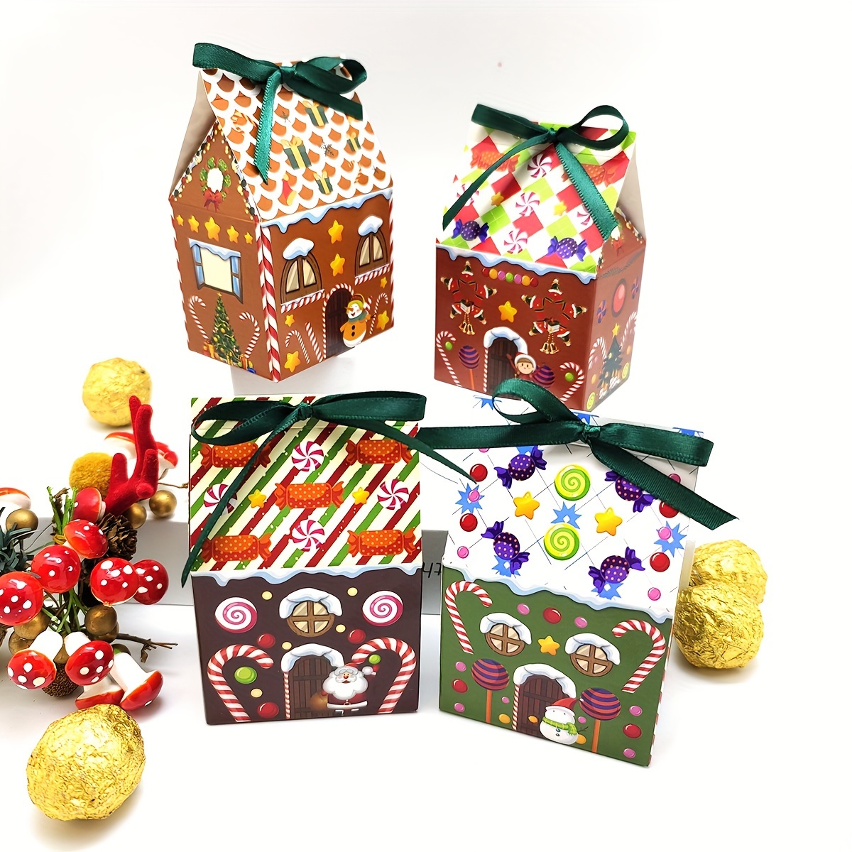 

Festive Christmas Candy Boxes - 4/12/24pcs | Perfect For Gift Wrapping & Party Favors | Durable Paper Construction | Cartoon-themed Holiday Pieceaging Supplies