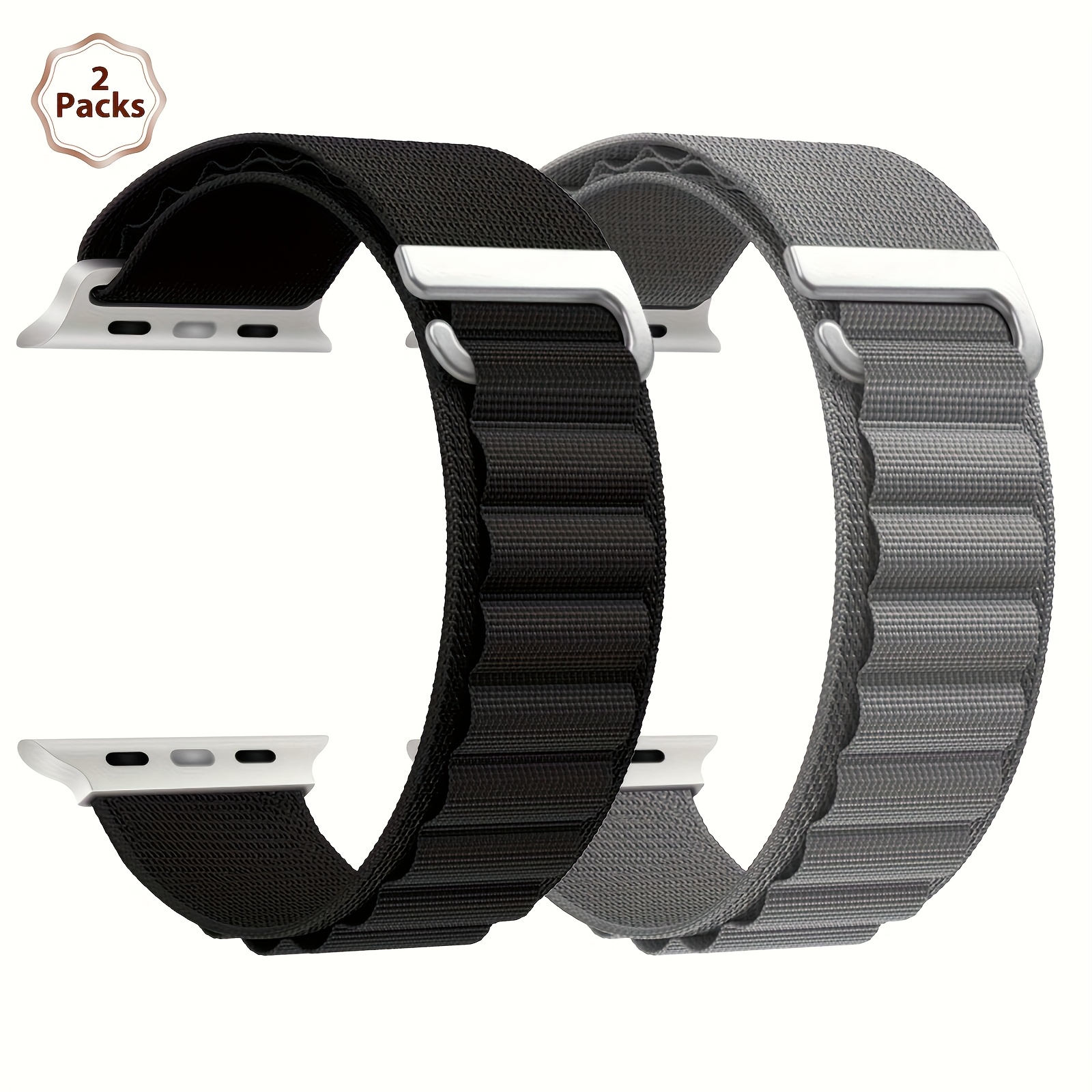 TEMU Set Of 2 Nylon Woven Watch Bands For Watch