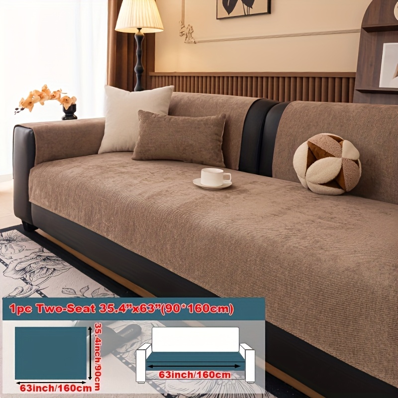 TEMU Elegant 1pc High-grammage Chenille Sofa Cover, Minimalist Starry Sky Pattern, Non-slip And Scratch-resistant Sofa Protector, Suitable For Home
