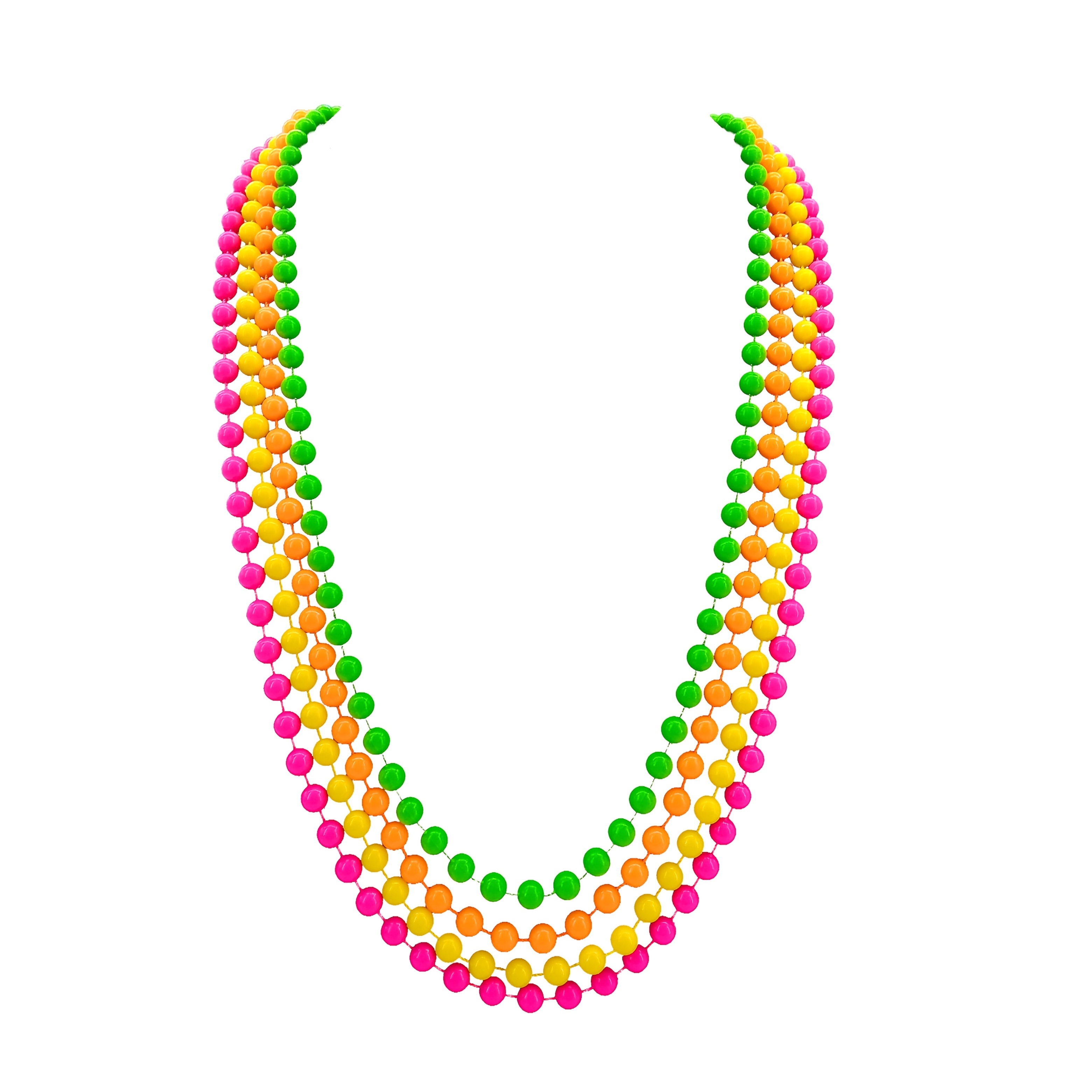 TEMU 4pcs D Neon Beaded 80s Retro Party Jewelry Necklaces Suitable For Mardi Gras, Music Festivals, Masquerade Balls, Themed Costume Accessories -