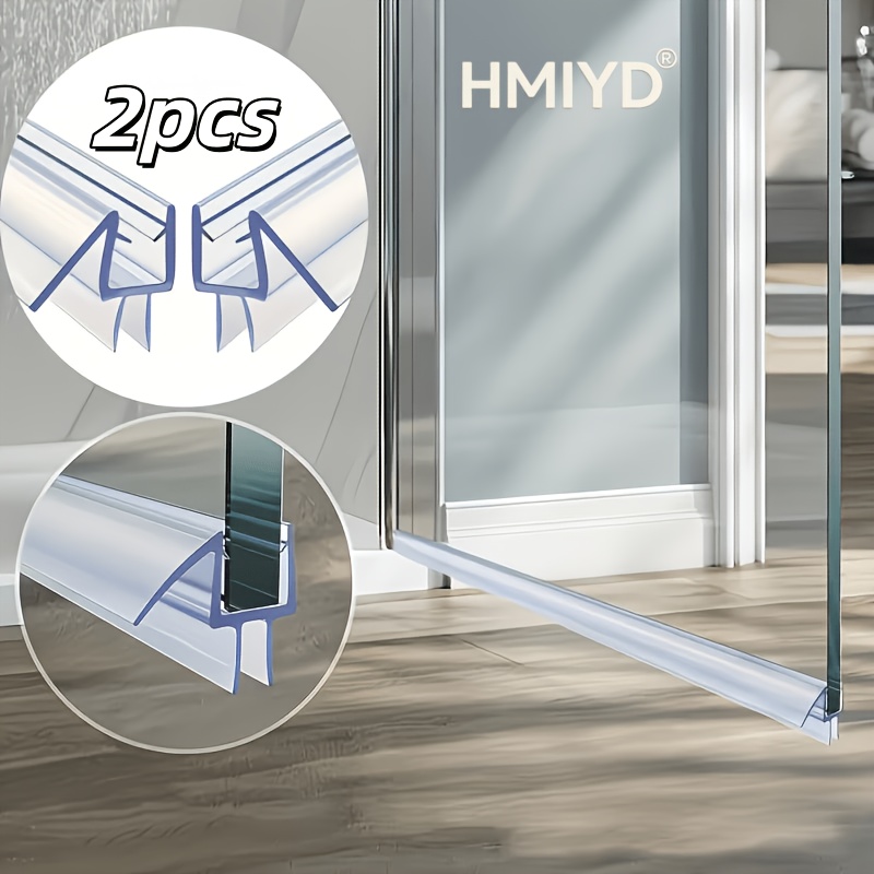 TEMU 2pcs Frameless Shower Door Bottom Seal, Suitable For 6mm/0.24in Thickness Glass Doors – Prevents Shower Leaks And A Water Barrier, Size 19.,