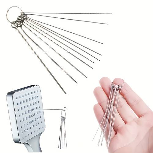10pcs shower head cleaning brush with sizes of brush heads reusable no power supply required very suitable for cleaning shower heads small holes and bathroom additions very suitable for home kitchen and bathroom use
