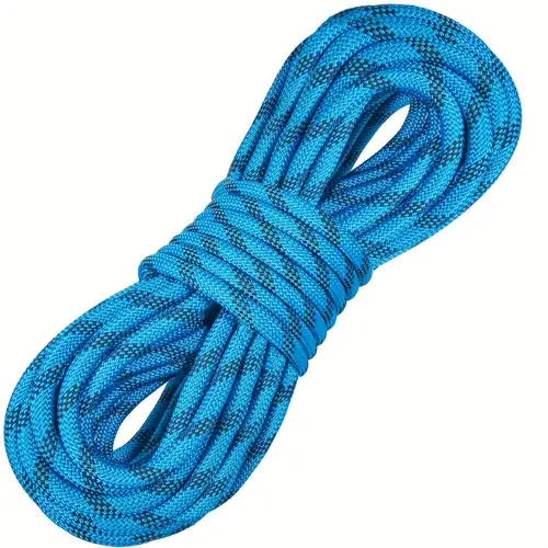 64ft blue static climbing rope 10 5mm thickness 25kn tensile strength ultra with steel snap hooks for rappelling outdoor use
