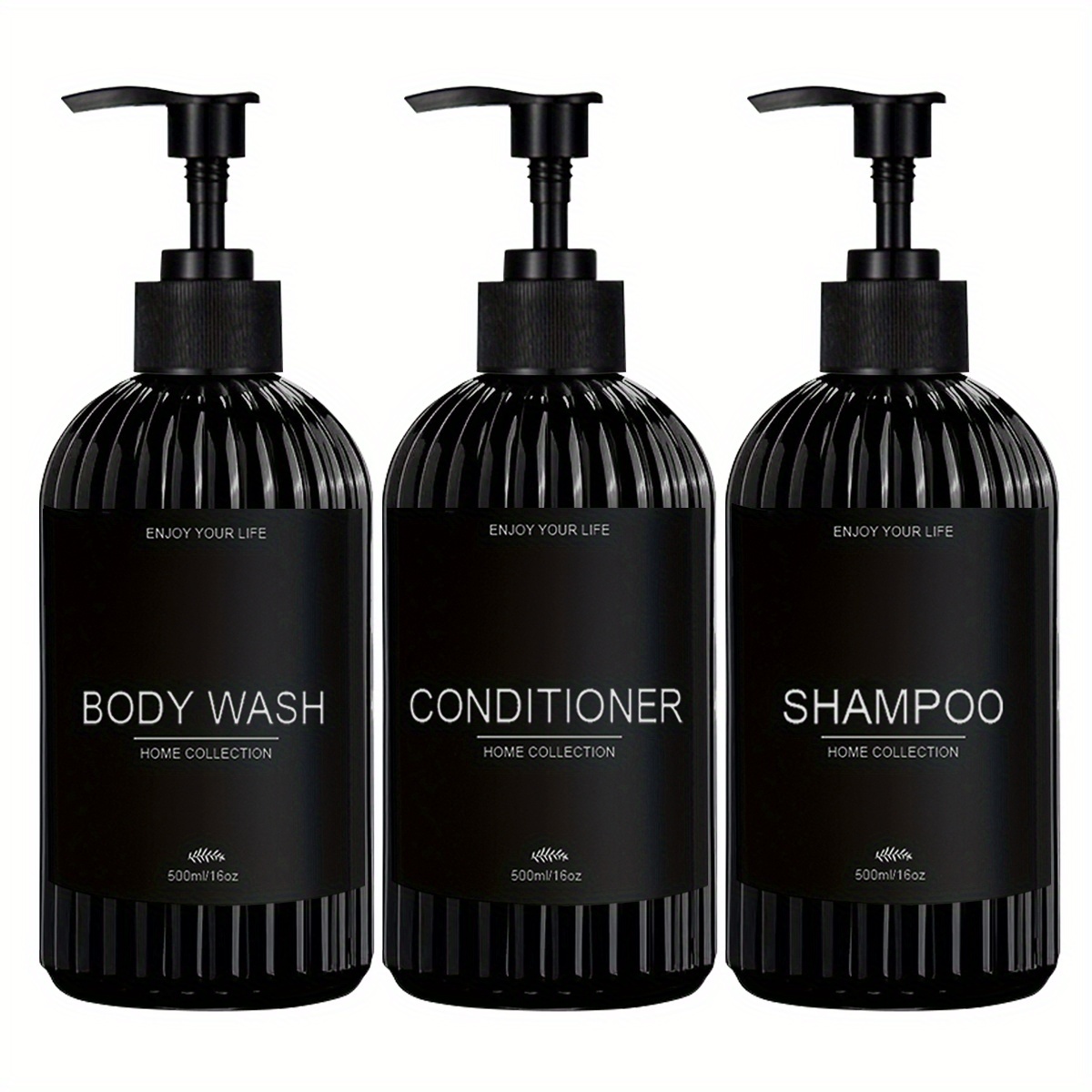Image of Bathroom Shampoo And Conditioner Soap Dispenser Shower Soap Bottles With Labels Refillable Apothecary Dispenser For Farmhouse Decor And Gift
