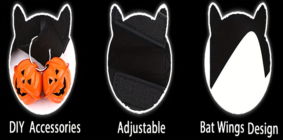 Ailes De Chauve-souris Pour Chien Ou Chat - Costume D'Halloween Léger En Feutre, Tailles S/M/L - 13