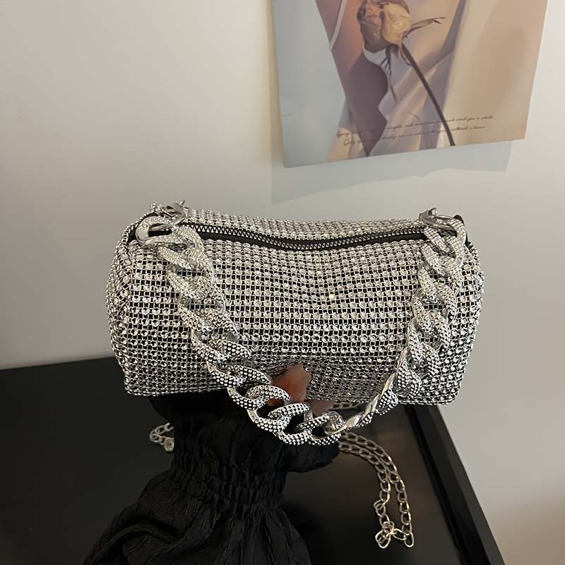 

2024 Luxury Rhinestone Bag, Women's Versatile Crossbody Bag, Fashion Chain Handbag, Party Shining Small Bag, Women's Shoulder Bag