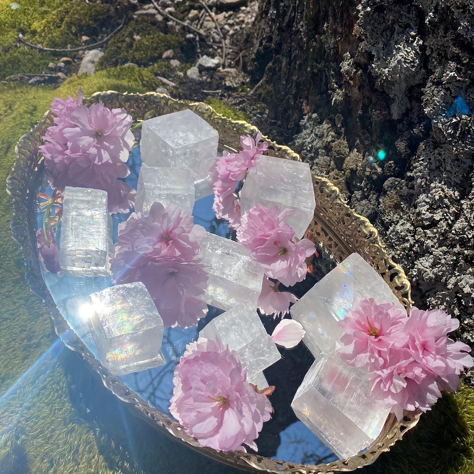 Optical Calcite Cube Natural Crystal Rough Stone, Gift Idea