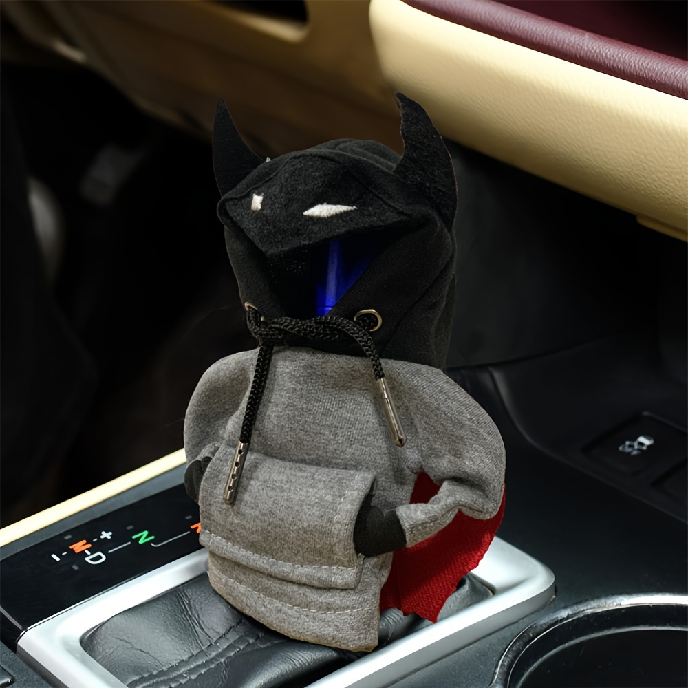 

1pc Bat Cape Gear Shift Knob Cover With Hoodie For Car, Polyester Fiber Bat Shifter Stick Protector, Cool Car Interior Accessory, Ideal Birthday And Holiday Gift