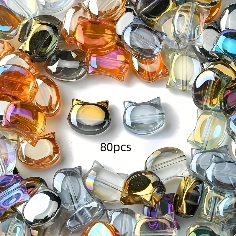 TEMU Ongeveer 30/60/80 Kralen & Kralen Assortimenten, 10mm Unieke Hoofd Glas Kralen, Perfect voor DIY Ketting Sieraden Maken. Handgemaakte Sieraden