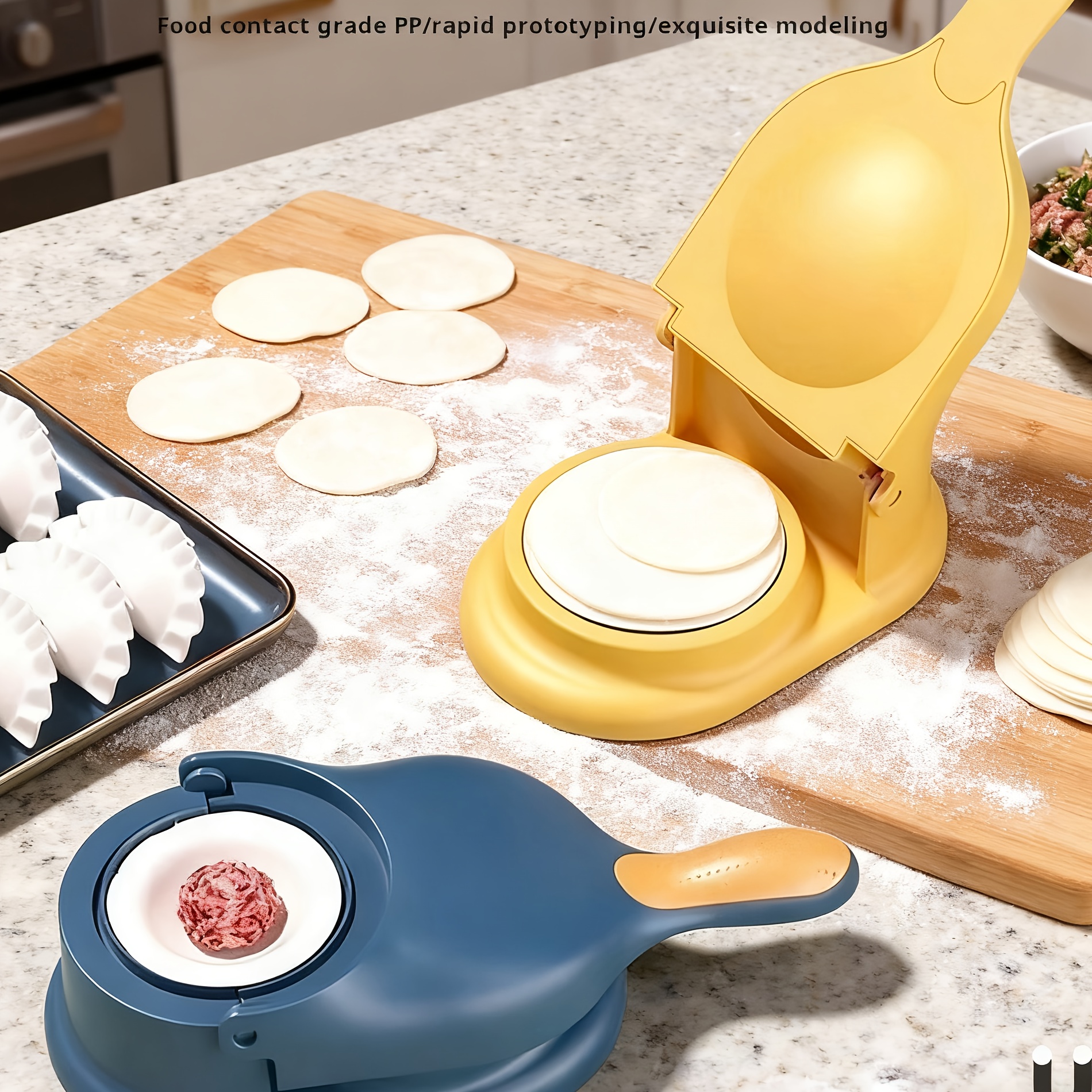 2-in-1 Automatic Dumpling Maker and Dough Press