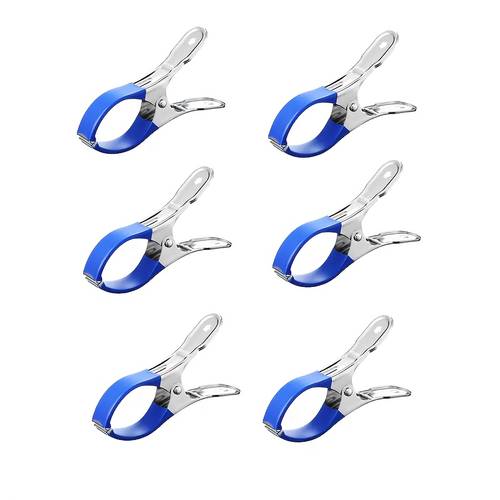 6 12 24pcs heavy duty stainless steel pool clips with non windproof spring clamps resistant for above ground in ground pools cover fastening ideal for residential commercial use 6 12 24 count sleek metallic sturdy construction outdoor maintenance