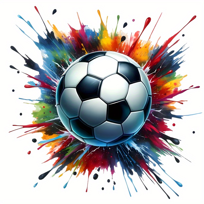 

1pc Abstract 3d Soccer Ball Iron-on Transfer Decal - , Washable Diy Sticker For T-shirts, Jeans, Hoodies & Backpacks - & Stylish