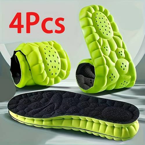 4pcs breathable sponge shoe insoles for men women shock absorption running inserts arch support heel insoles lightweight sweat absorbent honeycomb