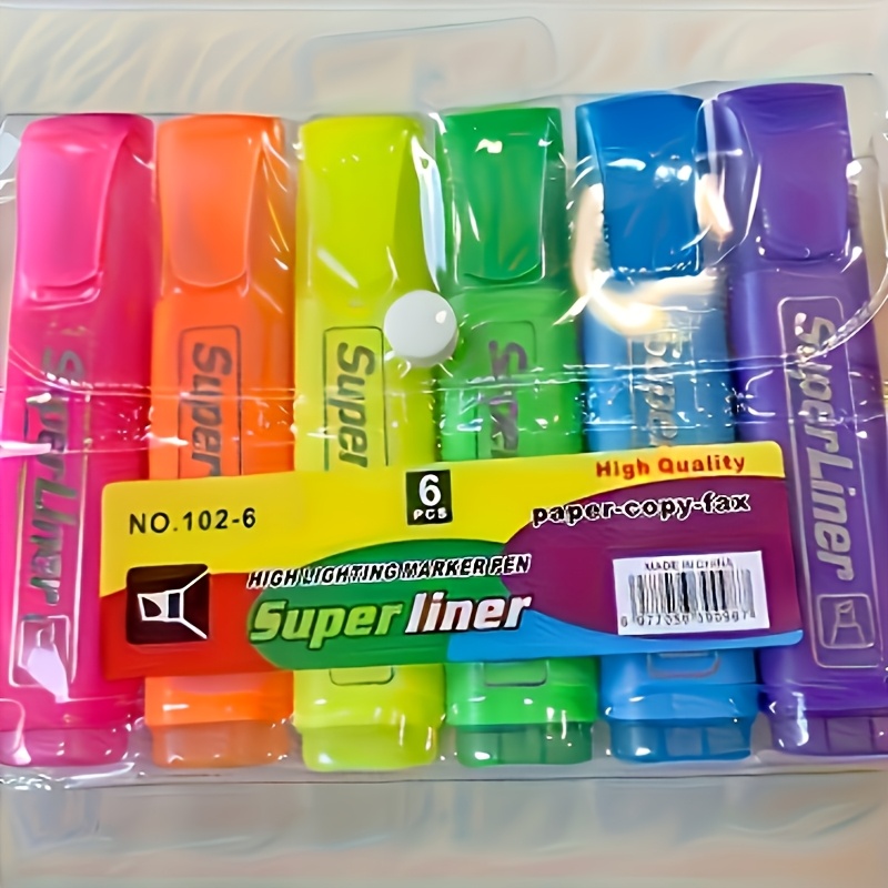 TEMU 6 Color Highlighters - , Suitable For Office And School Use, Office Supplies > Supplies > Writing And Correction Tools > Marker Highlighters