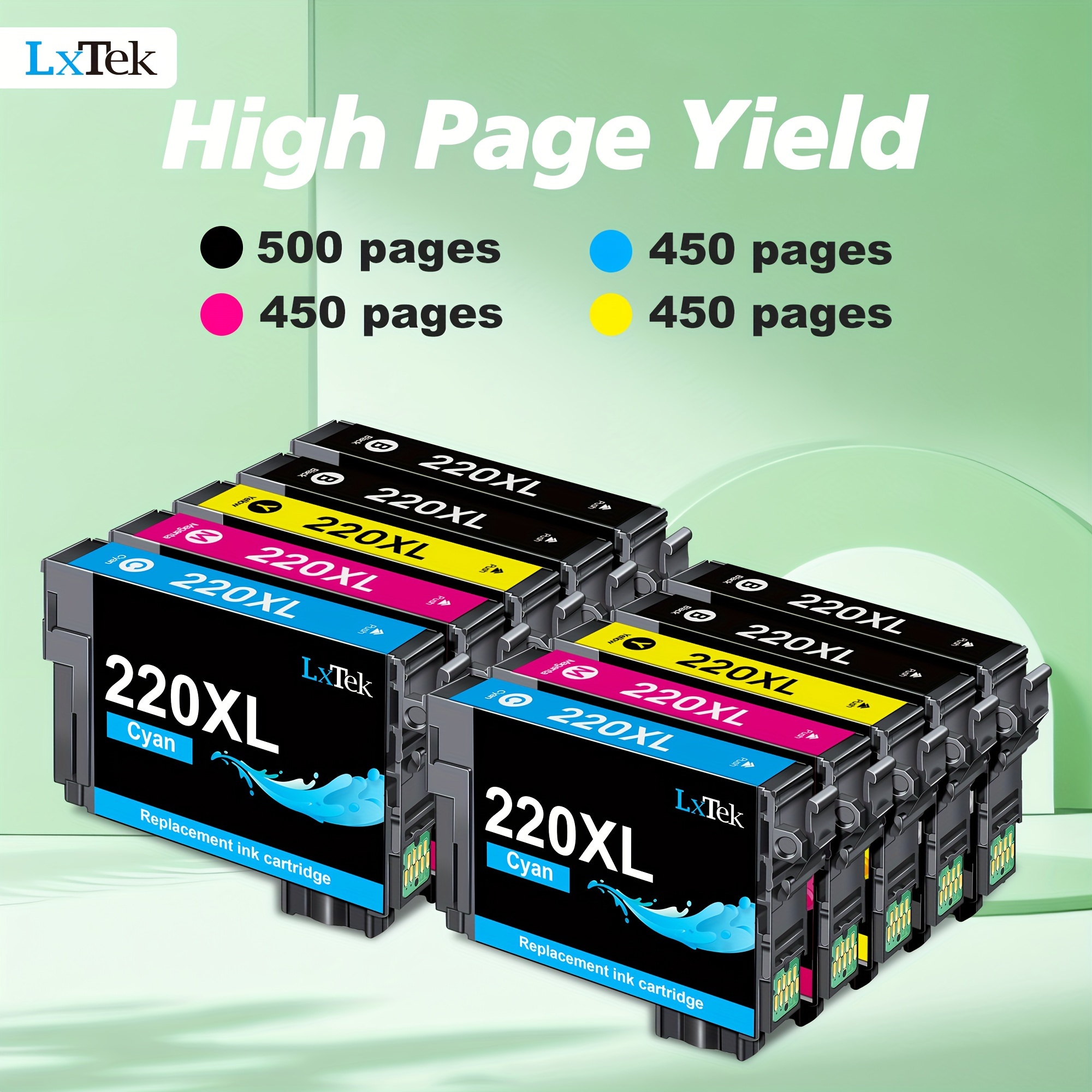 

220xl Ink Cartridges 220xl Ink Cartridges Works With Wf-2760 Wf-2750 Wf-2630 Wf-2650 Wf-2660 Xp-320 Xp-420 Xp-424, 10 Pack