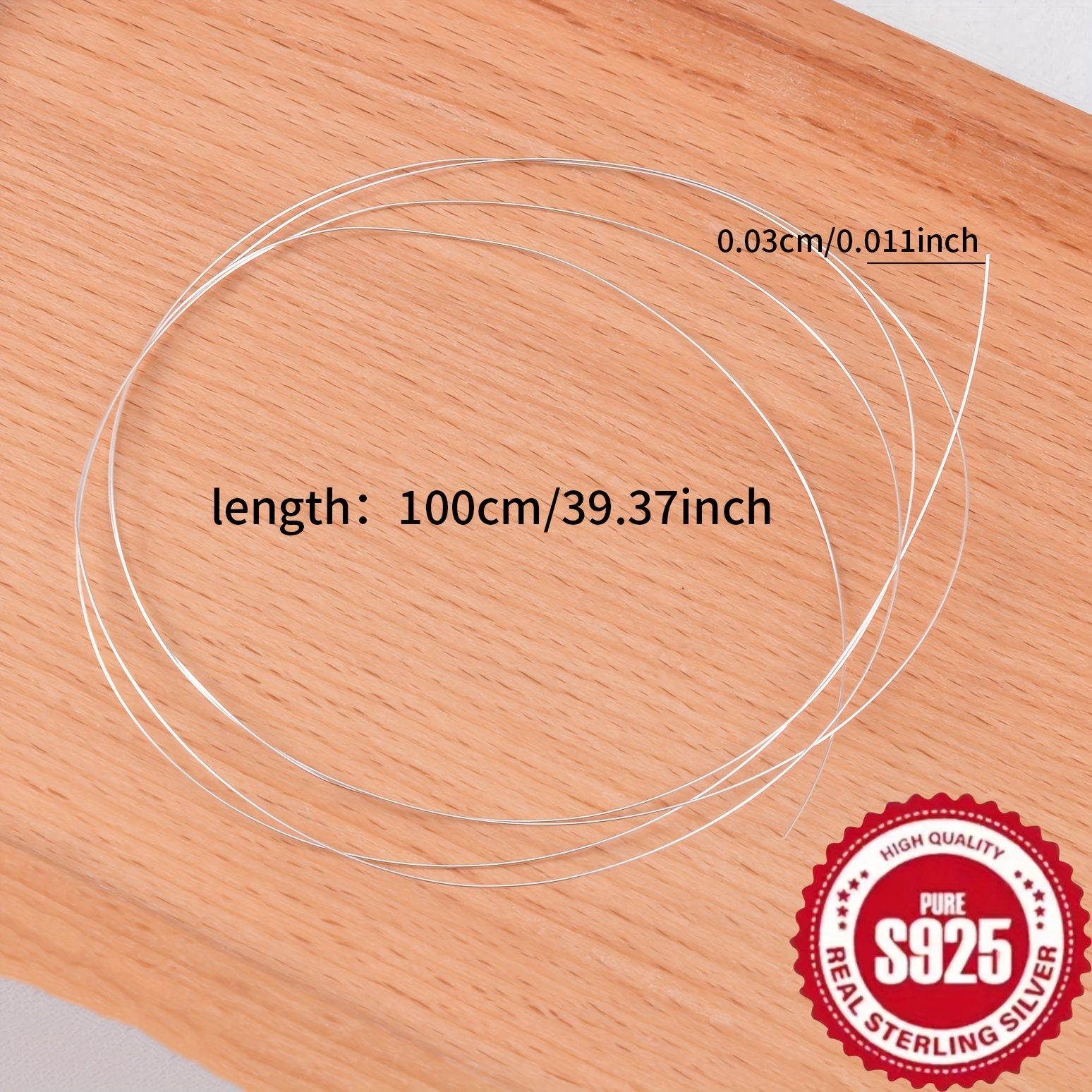 TEMU 100cm S925 Pure Silvery Wire, Handmade Crafting Thread For Jewelry Making Diy, Jewelry Making Supplies, Charms For Jewelry Making, Beading