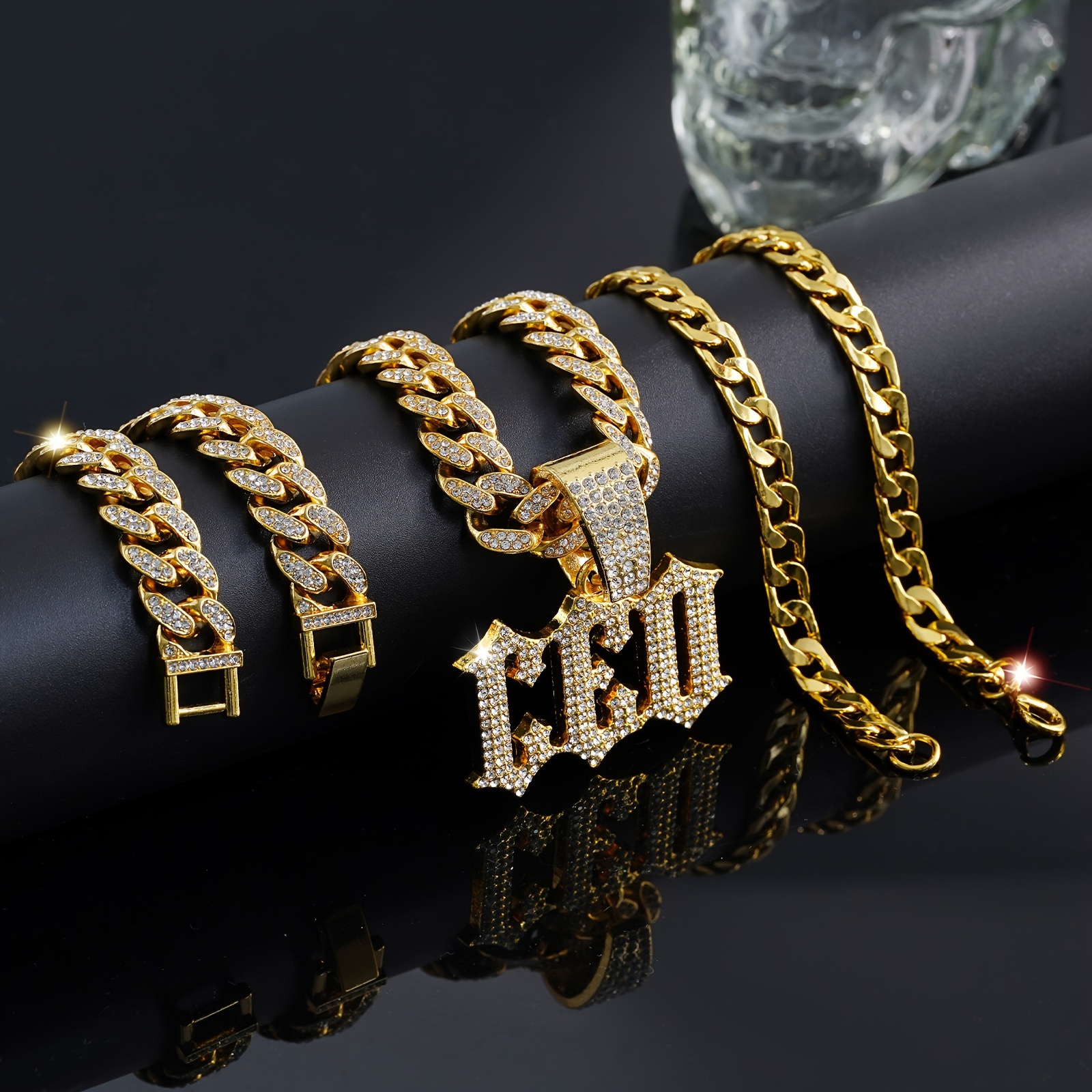HIP　HOP❣ Zxcs Men Hip Hop Letters Pendant Necklace With 13mm Miami